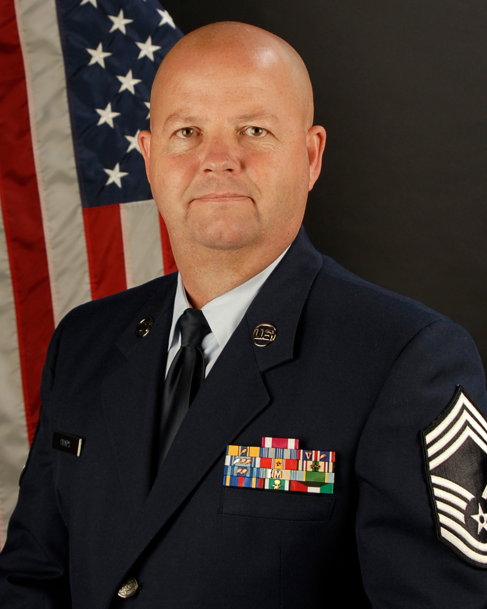 Portrait of Chief Master Sgt. Mark Craps, from the 245th Air Traffic Control Squadron, Sept. 10, 2012.  (National Guard Photo by Senior Master Sgt. Edward E. Snyder/Released)