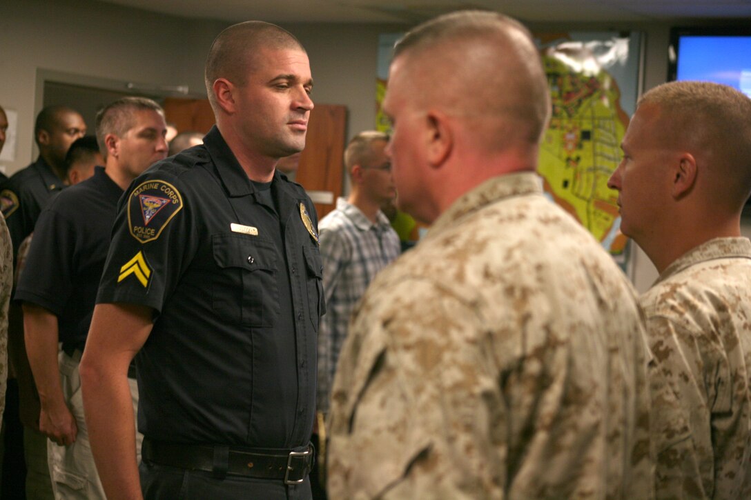 Officer John Hancock, civilian police officer for the Tri-Command’s Provost Marshal’s Office, received the Law Enforcement Commendation Medal and a certificate of achievement, Sept. 24. Hancock has served the Tri-Command installations and residents for nearly three years.