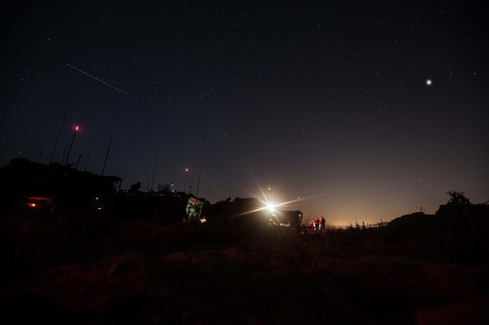 Marines with 3rd Assault Amphibian Battalion, 1st Marine Division, staged their vehicles on the beach on Camp Pendleton Calif. Sept. 6 after a mock ship-to-shore operation from the USS Makin Island. Marines with the battalion keep their skill sets sharpened for when the Marine Corps returns to its amphibious routes.