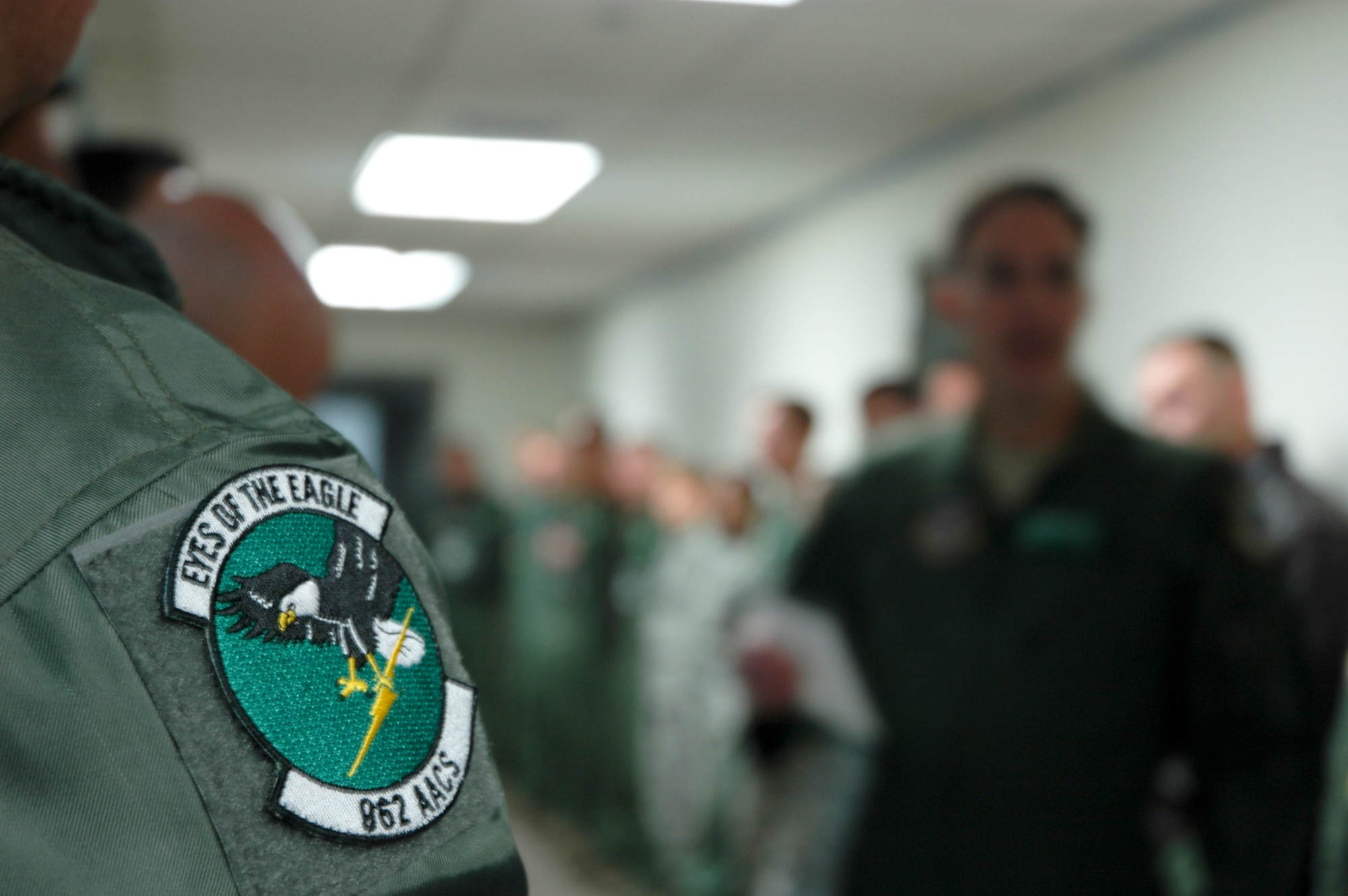 Lt. Col. Michael Erickson briefs members of the 962nd Airborne Air Control Squadron 28 September about winter safety and Wingman concepts. This is in support of the 3rd Wing's Safety Day activities, targeted at creating time for Airmen to focus on resiliency and overall safety issues. (U.S. Air Force photo/1st Lt. Matthew Chism)