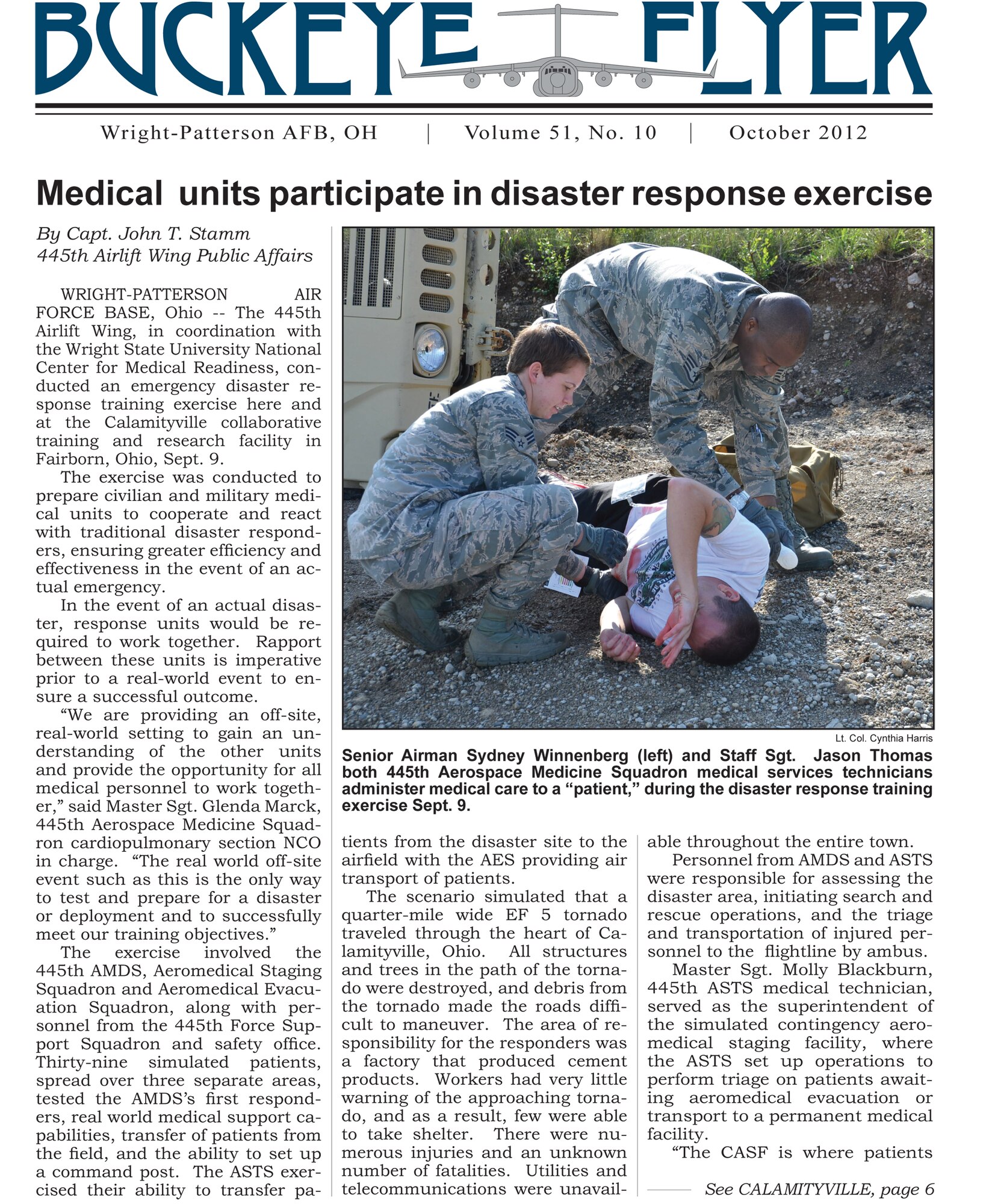 WRIGHT-PATTERSON AIR FORCE BASE, Ohio - The Buckeye Flyer is the official publication of the 445th Airlift Wing and includes eight pages of stories, photos and features. (U.S. Air Force photo)