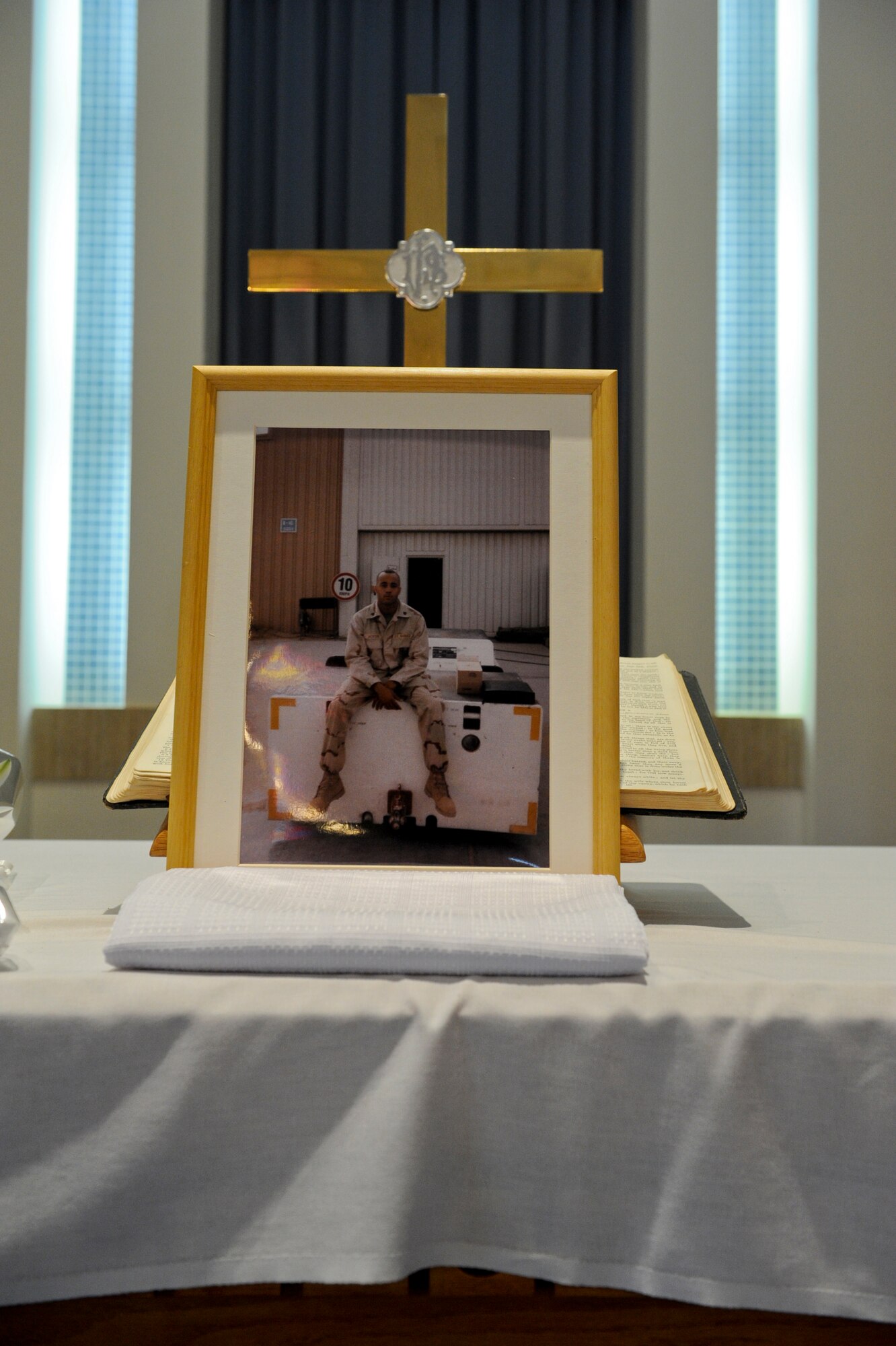 Kadena hosted a memorial for Rashad "Speed" Jackson at Chapel Two on Kadena Air Base, Japan, Sept. 28, 2012. (U.S. Air Force photo/Airman 1st Class Justin Veazie)