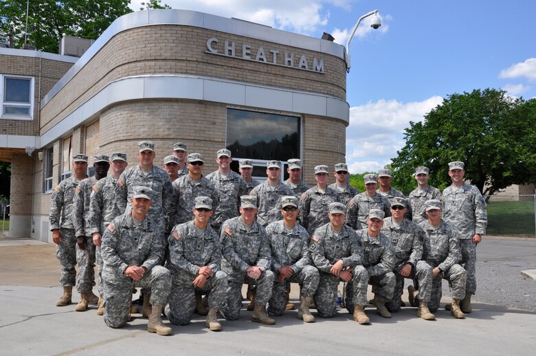 Combat engineers of Fort Campbell’s 326th Engineer Battalion, 101st Airborne Division, pause for a photo during a tour of Cheatham Lock, Dam, Power Plant and Recreational facilities May 9, 2012 to learn more about the U.S. Army Corp of Engineers “civilian missions.” Lt. Col. Pat Kinsman, commander is at left in front row. (USACE photo by Fred Tucker)