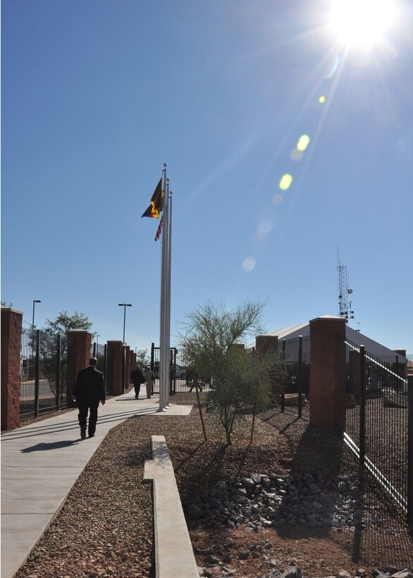 Attendees gather for the ribbon cutting of the Brian A. Terry Border Patrol Station in Naco, Ariz., on Sept. 19. The station, constructed by the U.S. Army Corps of Engineers Los Angeles District, was named for the Border Patrol agent who was killed in the line of duty Dec. 15, 2010.