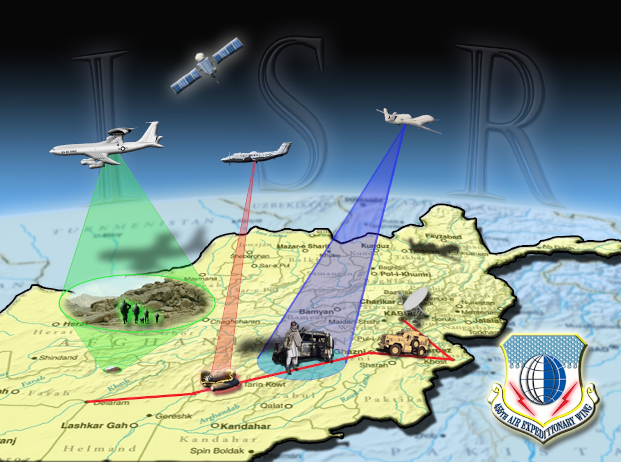 ISR - Looking for trouble in Afghanistan (U.S. Air Force Infographic/TSgt Shawn McCowan)