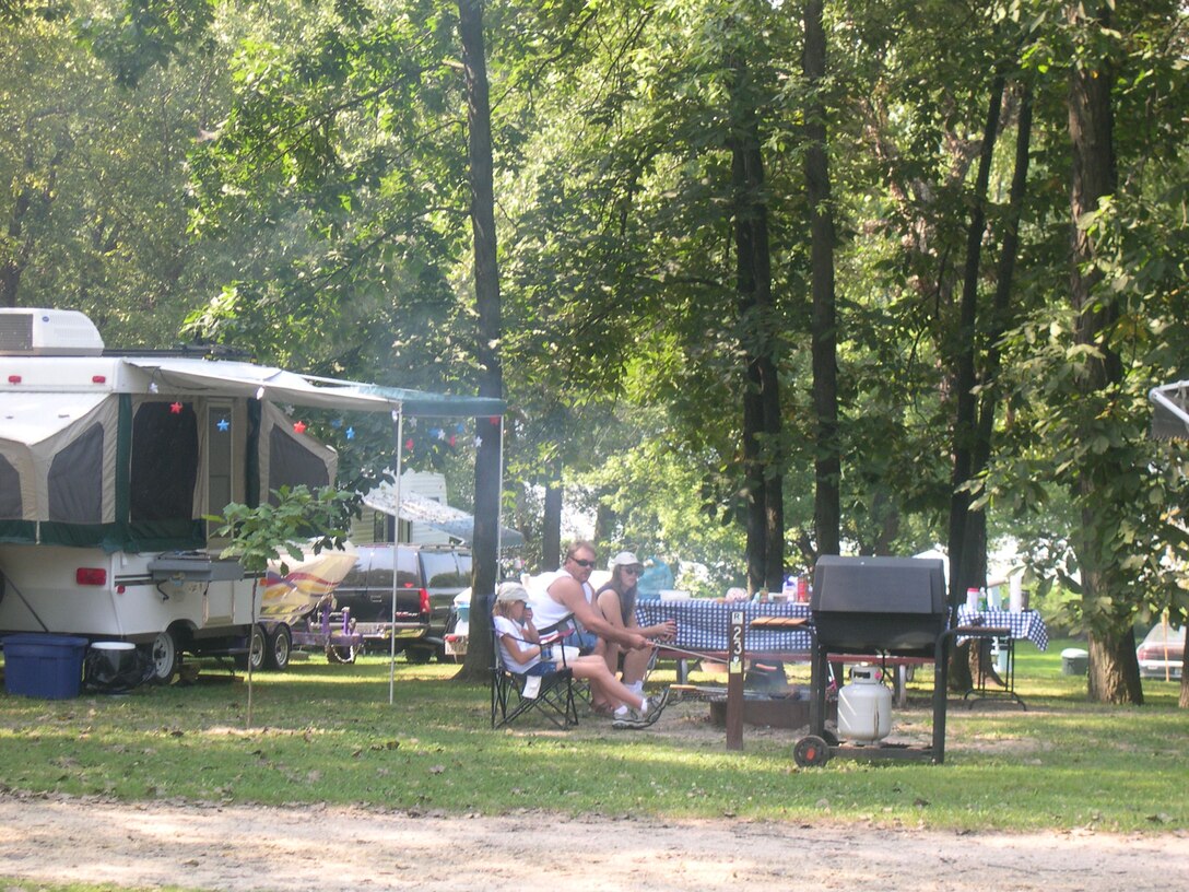 Camping along the Mississippi River near Hanover, IL at Blanding Landing recreation area.