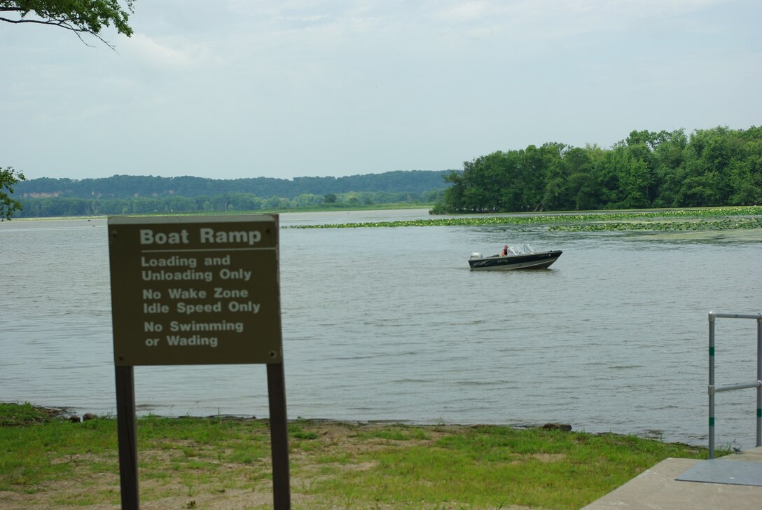 Big Slough recreation area offers boat ramp access to the Mississippi River near Thomson, IL. 