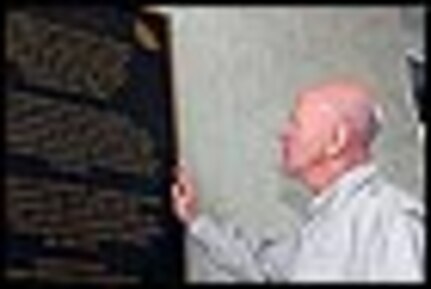 LTG H Steven Blum, the chief of the National Guard Bureau, pauses at a plaque honoring one of the two National Guard divisions that liberated the Dachau Concentration Camp in Germany in April 1945. The general visited the Dachau Concentration Camp Memorial Site in Germany on May 6, 2007, en route to conferences of the National Guard's State Partnership Program (SPP) being held in Germany and in the Balkans. "It helps me remember why we do what we do and why it's important," he said. "The Guard has throughout its entire history been responsible for saving lives and preventing suffering and returning abnormal conditions to normal. We do it at home and we do it all around the world. We've done it for over 367 years, and we continue to do it today, and we'll do it as long as there's a United States of America." The SPP, which fosters cooperation via military, socio-political and economic conduits at local, state and national levels through 56 partnerships between states or territories and foreign countries, can help prevent more tragedies, he said.