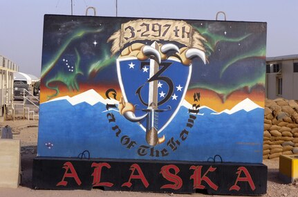 The Alaska National Guard's 3rd Battalion, 297th Infantry Regiment has left its mark at Camp Buerhing, Kuwait, seen here July 3, 2007.