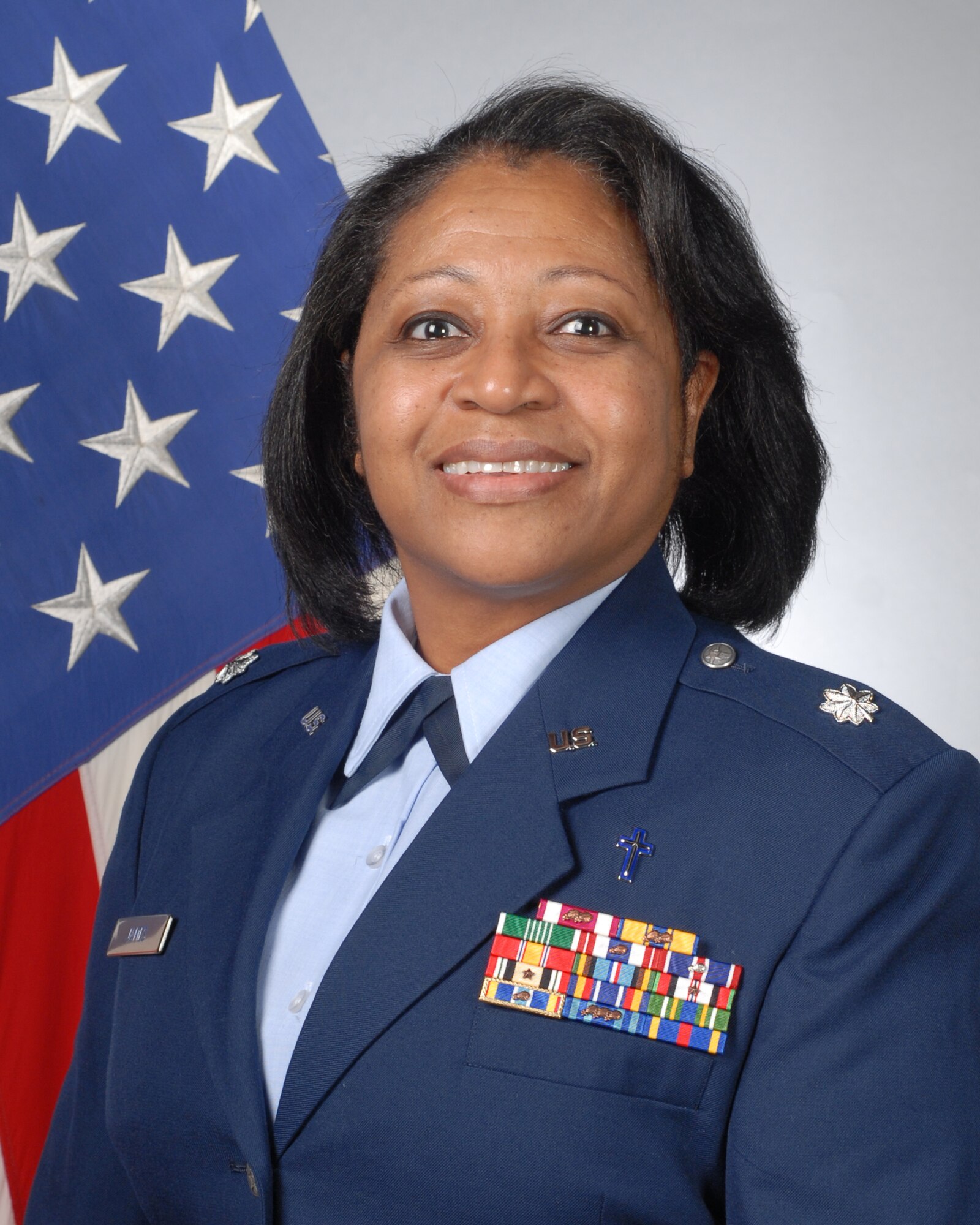 KUNSAN AIR BASE, Republic of Korea -- Chaplain (Lt. Col.) Sherrol James, 8th Fighter Wing wing chaplain, is photographed for Portraits of Wolf Pack Women to commemorate Women's History Month during the month of March. (U.S. Air Force photo by Staff Sgt. Tong Duong)