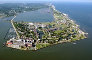 The Army has transferred back to the state of Virginia the most historic areas of Fort Monroe, including Freedom's Fortress. Pictured here, Fort Monroe, Va., seen in an aerial view. (U.S. Army courtesy photo/Released)