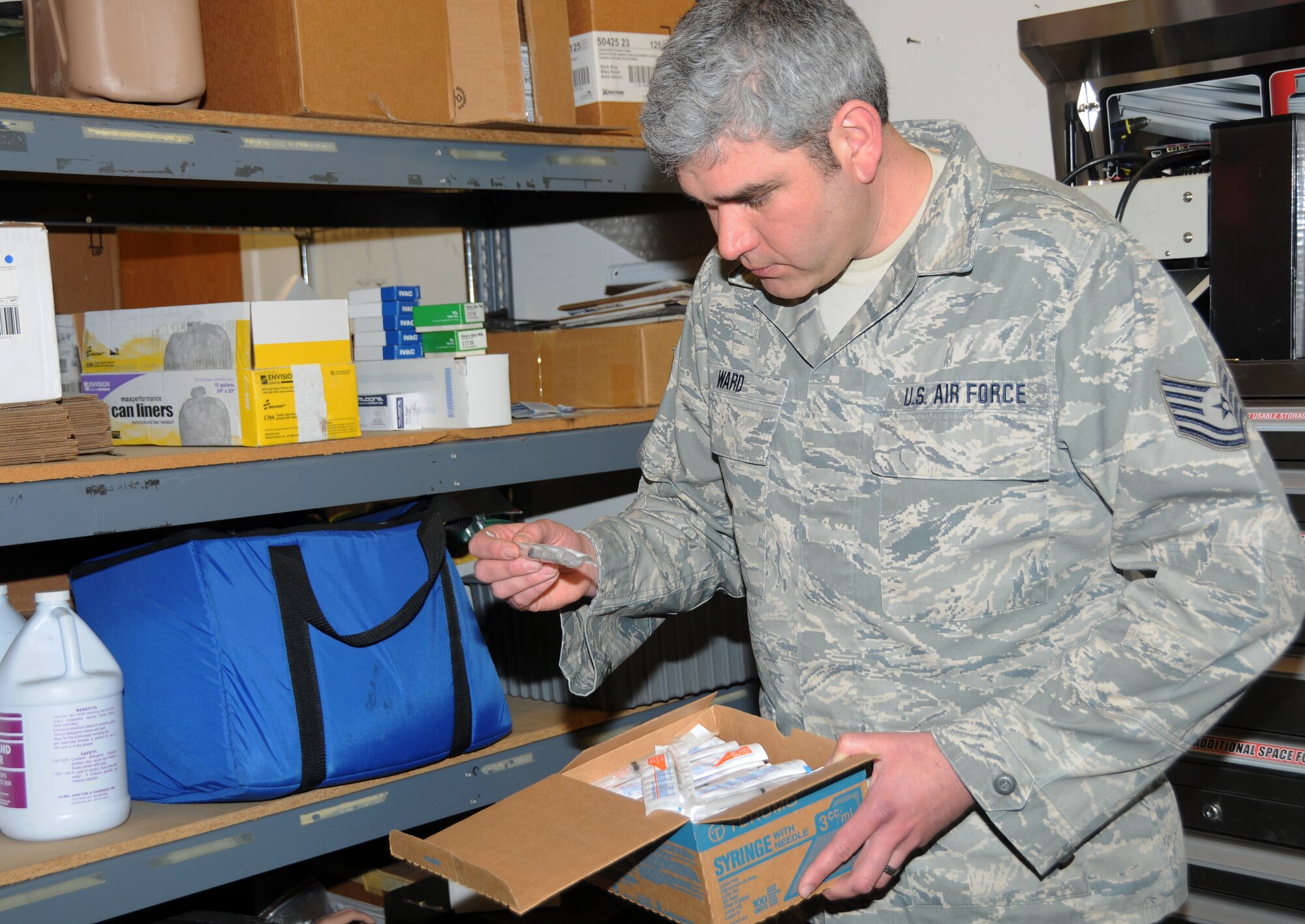 Tech Sgt. Adrian Ward with the 188th Medical Group was selected as April’s The Flying Razorback spotlight. (National Guard photo by Senior Airman John Hillier/188th Fighter Wing Public Affairs)