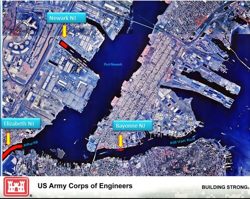 The S-AK-3 contract involves work in the Arthur Kill between Elizabeth NJ and the New York Container Terminal NY, Elizabeth Channel NJ, the western 1,000 ft. of the Port Elizabeth Channel and a small approx 2 acre area in the Kill Van Kull to ease a navigational bend in the channel. 
