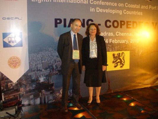 Left to Right: Geoffroy CAUDE, PIANC President (from France); Lillian Almodovar, IWR and PIANC USA
