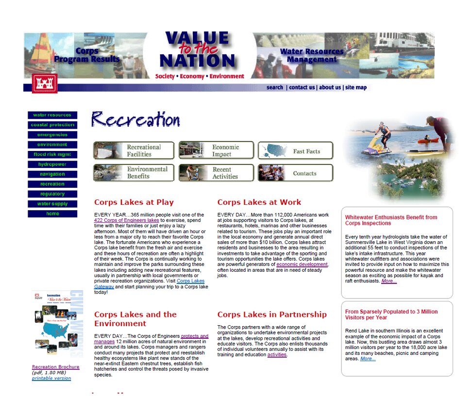Value to the Nation Recreation Home Page