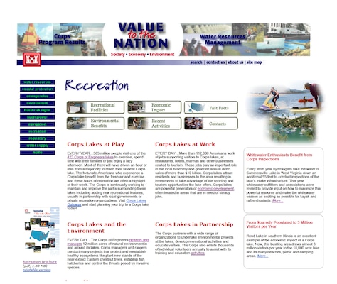 Value to the Nation Recreation Home Page