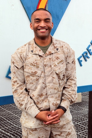 Corporal James Carter, an administrative specialist with Regimental Combat Team 7, volunteers his time at Camp Pendleton, Calif., to share his experiences with the Eagle Young Marines, a group that teaches boys ages 8-18 about discipline and leadership through military values. "It's great to see the discipline and knowledge begin to change (Eagle Young Marines') lives," Carter said. "I like knowing that I made a difference."