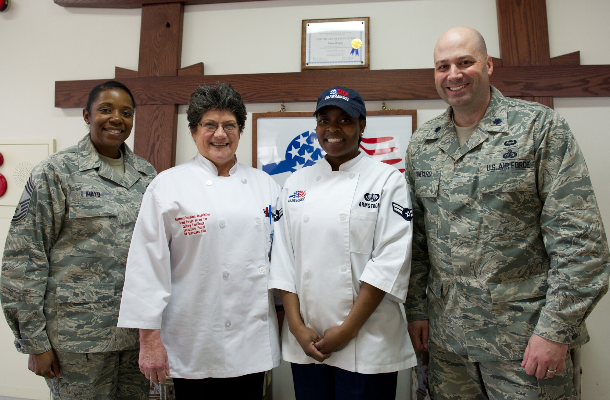 YOKOTA AIR BASE, Japan -- Airman 1st Class Rachel Armstrong, 374th Force Support Squadron food service apprentice, was selected to attend a week-long seminar at the Culinary Institute of America at Greystone, in St. Helena, Calif. during an evaluation of the Samurai Café Dining Facility at Yokota Air Base, Japan, March 14, 2013. (U.S. Air Force photo by Senior Airman Andrea Salazar)