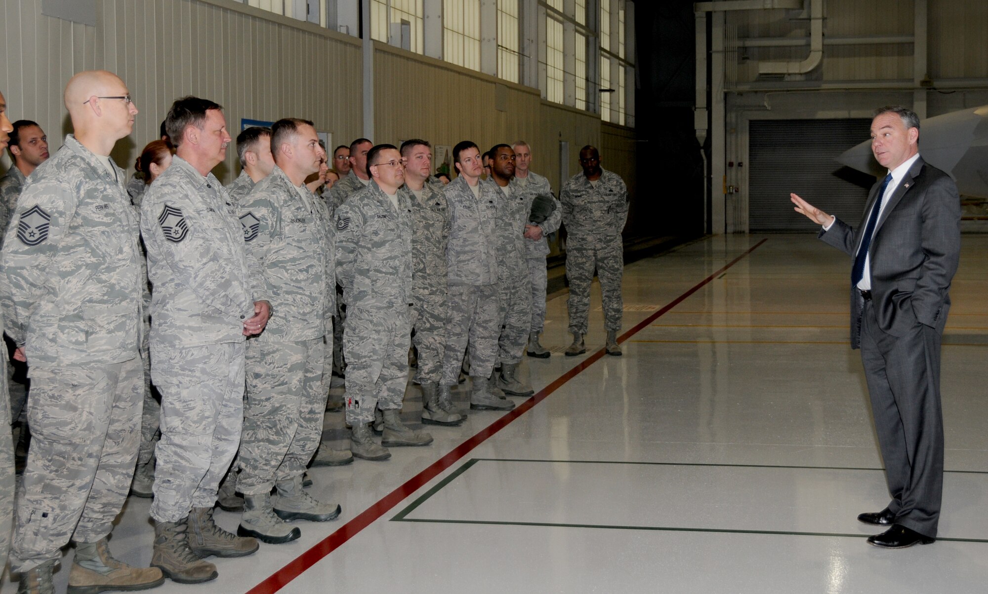 United States Senator Tim Kaine met with Airmen of the Virginia Air National Guard April 1, 2013.