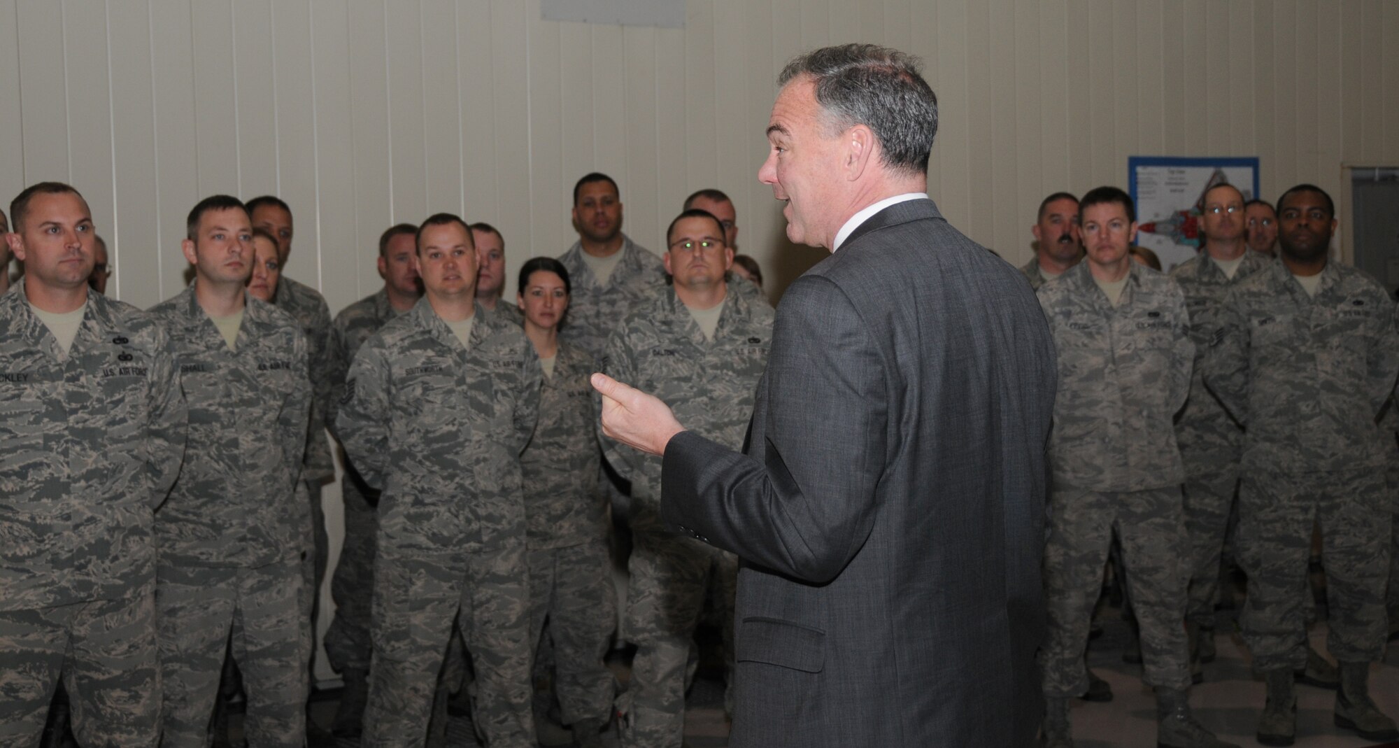 United States Senator Tim Kaine met with Airmen of the Virginia Air National Guard April 1, 2013.
