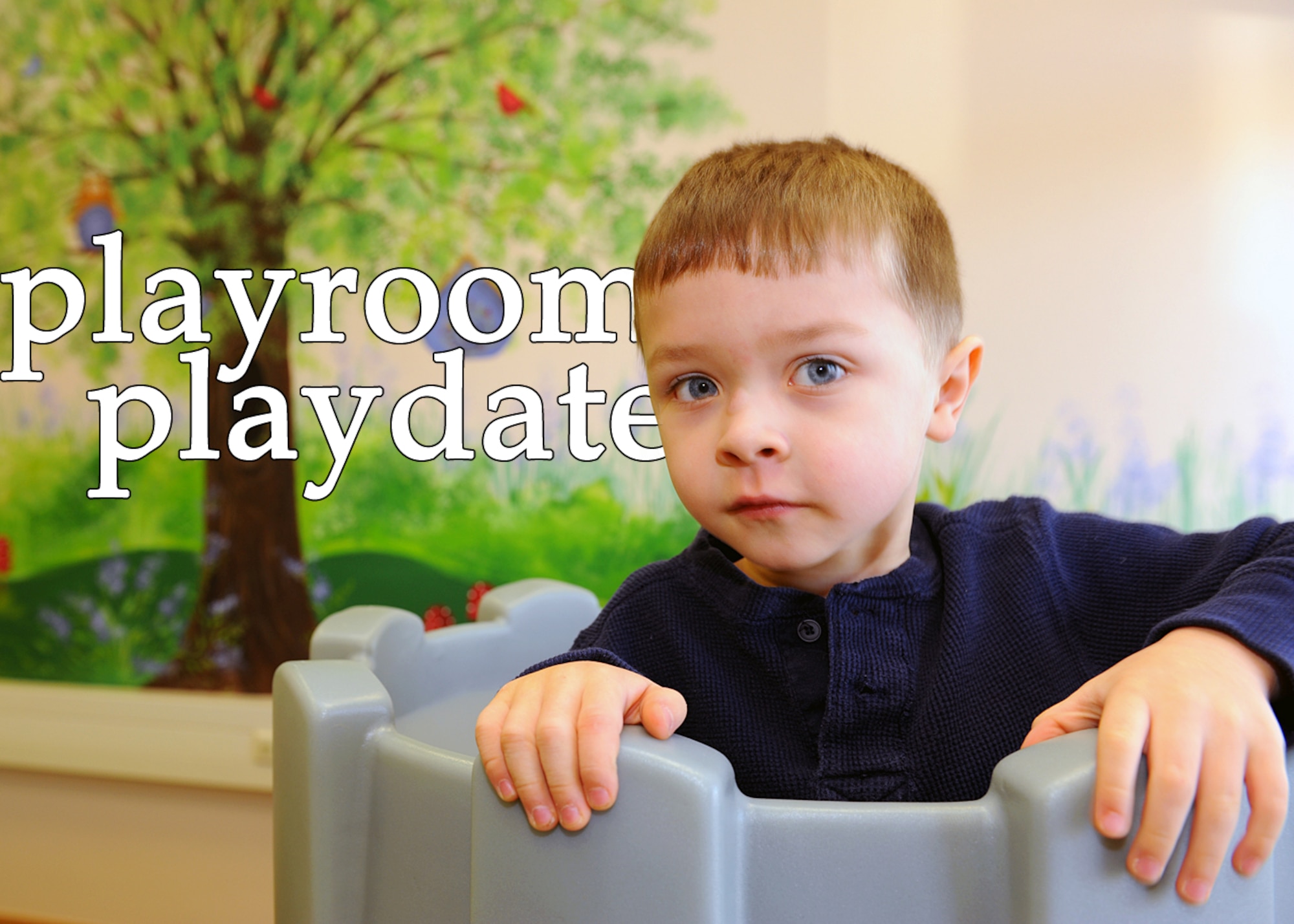 SPANGDAHLEM AIR BASE, Germany -- Nathan Heffelfinger, son of U.S. Air Force Staff Sgt. Ian Heffelfinger, 52nd Component Maintenance Squadron, plays on a children’s castle April 2, 2013, in the new playroom at Spangdahlem Air Base. The room is designed for children ages 4 and younger and is open Sunday through Thursday from 9 a.m. – 8 p.m., and Friday through Saturday from 9 a.m. – 10 p.m. (U.S. Air Force photo by Staff Sgt. Daryl Knee/Released)