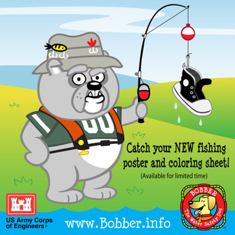 Even when fishing from the shore, it's important to keep water safety in mind. When you're wearing your life jacket, you can focus on enjoying your time around the water. To catch the new fishing poster and coloring sheet, go to www.bobber.info