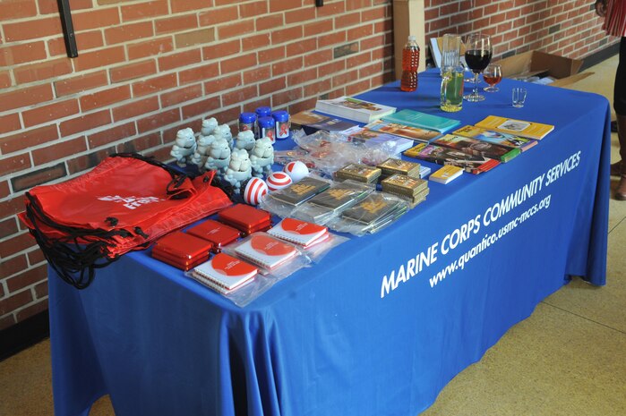 A CSACC display promotes safe drinking and drug abstinence at Bruce Hall on April 1, 2013. CSACC personnel will station the display at various places on base during the month of April.