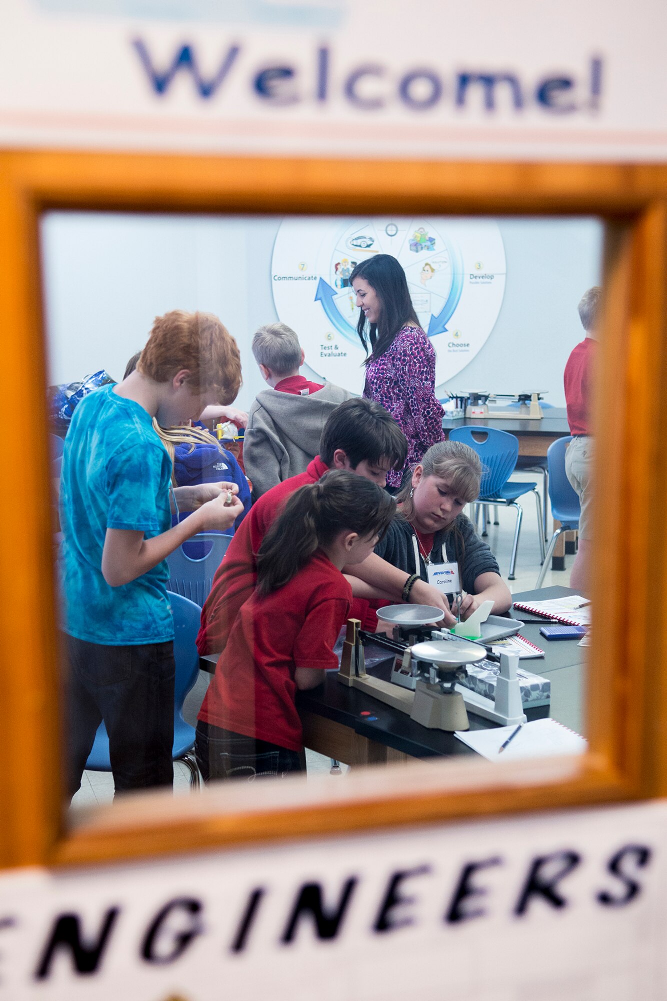 Students attending STARBASE Louisiana work on a science project, April 2, 2013, at Barksdale Air Force Base. STARBASE presents 25-hours of exciting hands-on, minds-on Science, Technology, Engineering, and Mathematics curriculum to area fifth grade students and their teachers. (U.S. Air Force photo by Master Sgt. Greg Steele/Released)