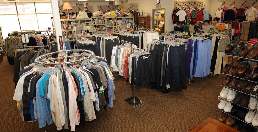 The Airman's Attic is a non-profit organization that receives donations of various items including clothes, household essentials, movies and uniforms. It is located at 431 Wilbur Wright Drive and is open from 11 a.m. to 3 p.m. Tuesdays and Thursdays. (U.S. Air Force photo/Senior Airman Sean Martin)