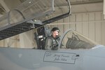 Maj. Dan Nash prepares to take off in one of the Massachusetts Air National Guard's two F-15 fighters during the final sortie flown by the 102nd Fighter Wing at Otis Air National Guard Base on Cape Cod Jan. 24.