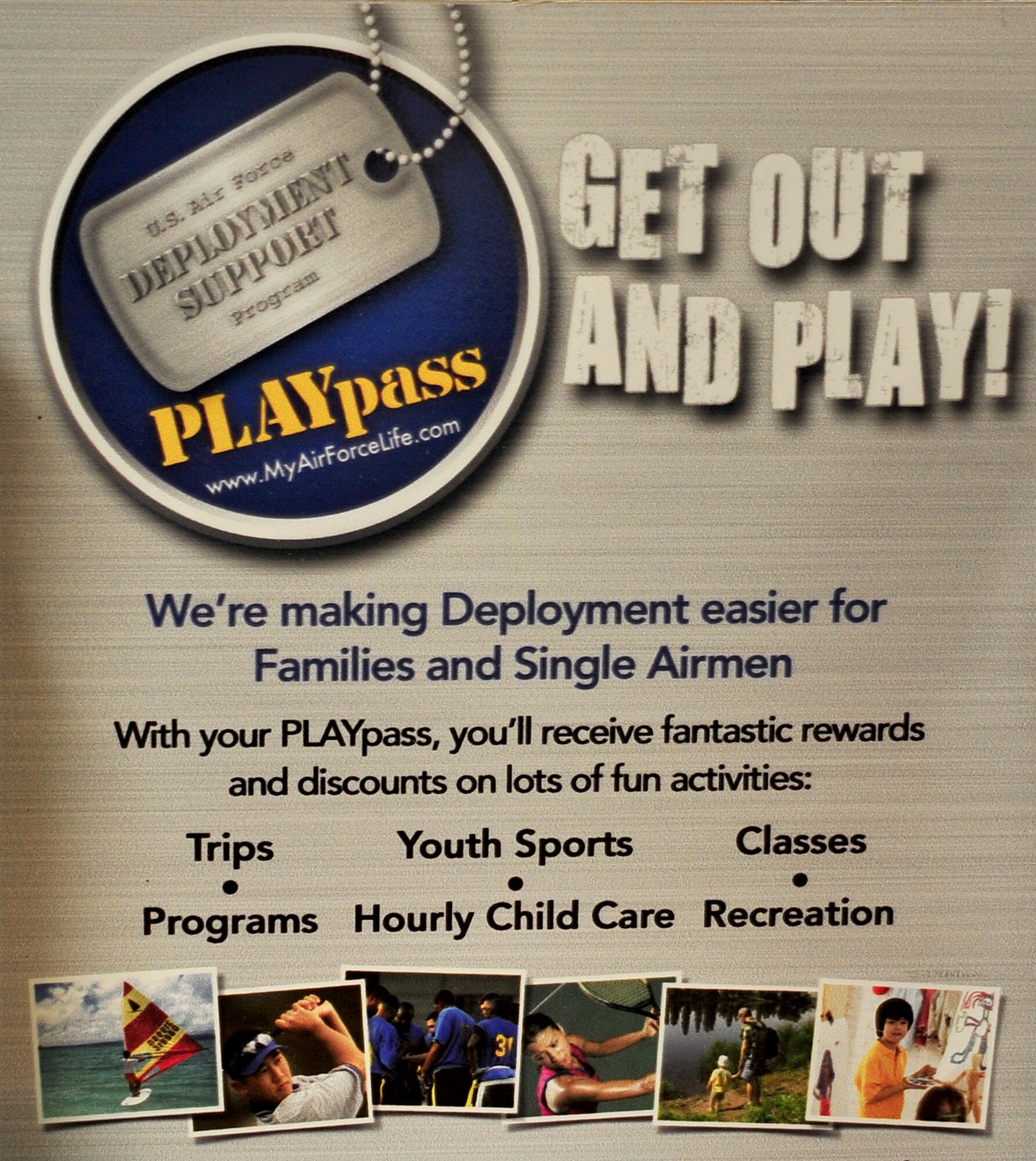 Deployment-affected families and single Airmen stationed at Cannon Air Force Base, N.M., may be eligible to receive more than $500 in free or discounted services through the Air Force’s Playpass Program. (U.S. Air Force Courtesy photo)