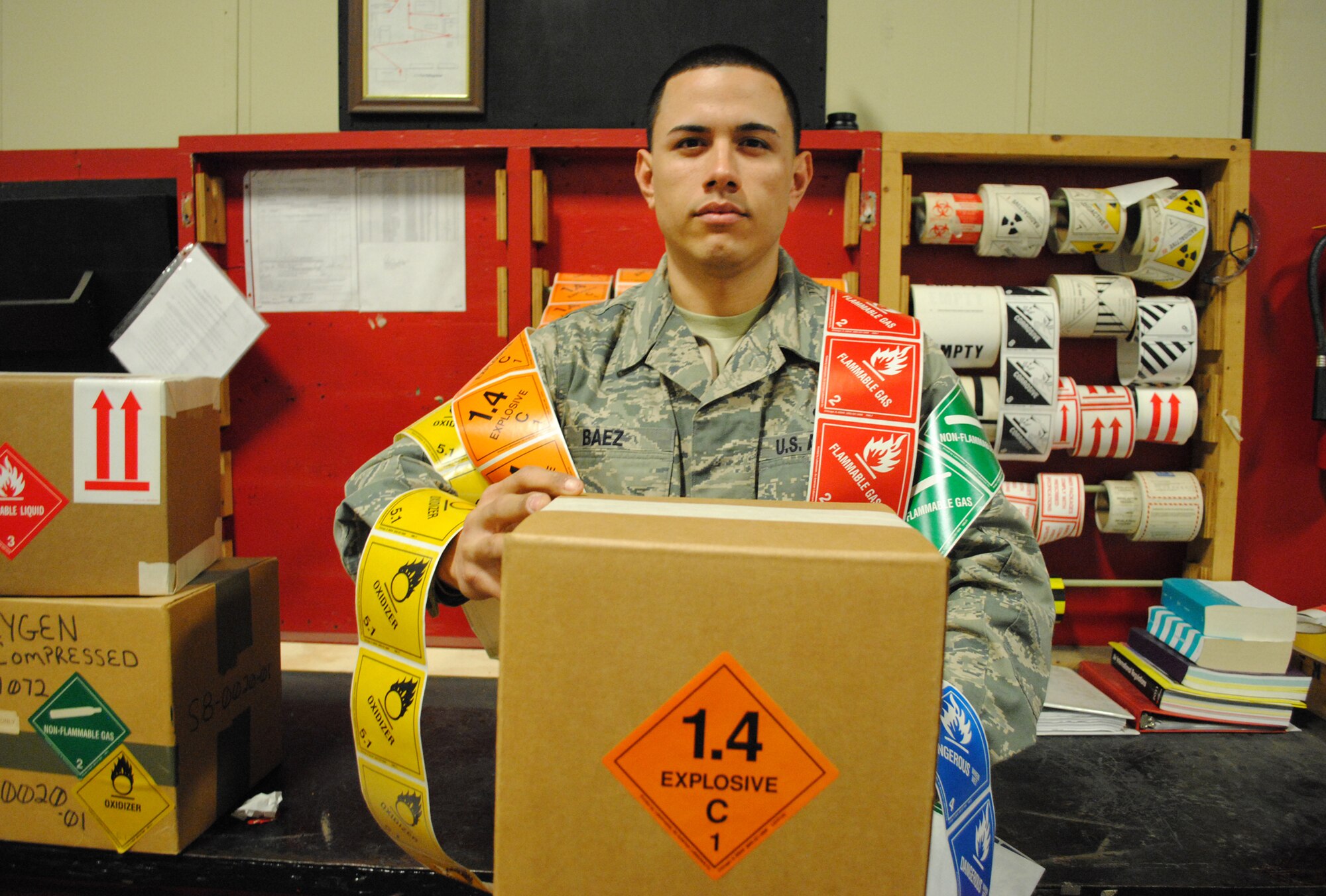 Senior Airman Nelson Baez, a cargo movement specialist with the 319th Logistics Readiness Squadron, was selected as the Grand Forks Air Force Base Warrior of the Week for the first week of April 2013. Baez, 28, is from Bayamon, Puerto Rico. (U.S. Air Force photo/Staff Sgt. Luis Loza Gutierrez)