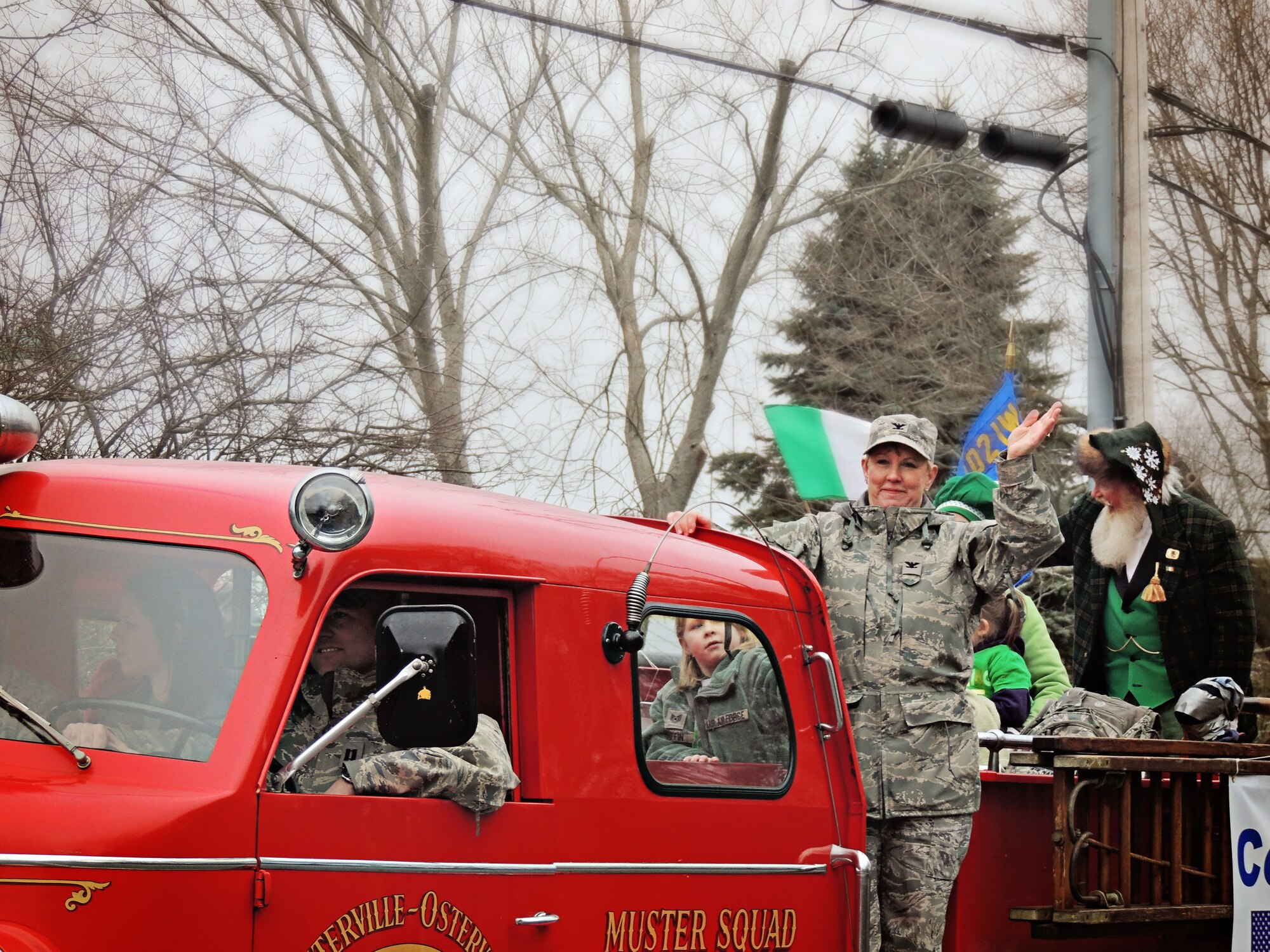Colonel Maureen McCarthy, 102nd Medical Group commander, was nominated as the recipient of the “Brigadier General Thomas F. Meagher Award, Cape Cod 2013” and as a result she appeared in the Saint Patrick’s Day parade on March 9, in Dennis, Mass. Meagher (1823-1867) was an accomplished Irish-American military leader and was most notable for leading the Irish Brigade during the Civil War. (Courtesy Photo)