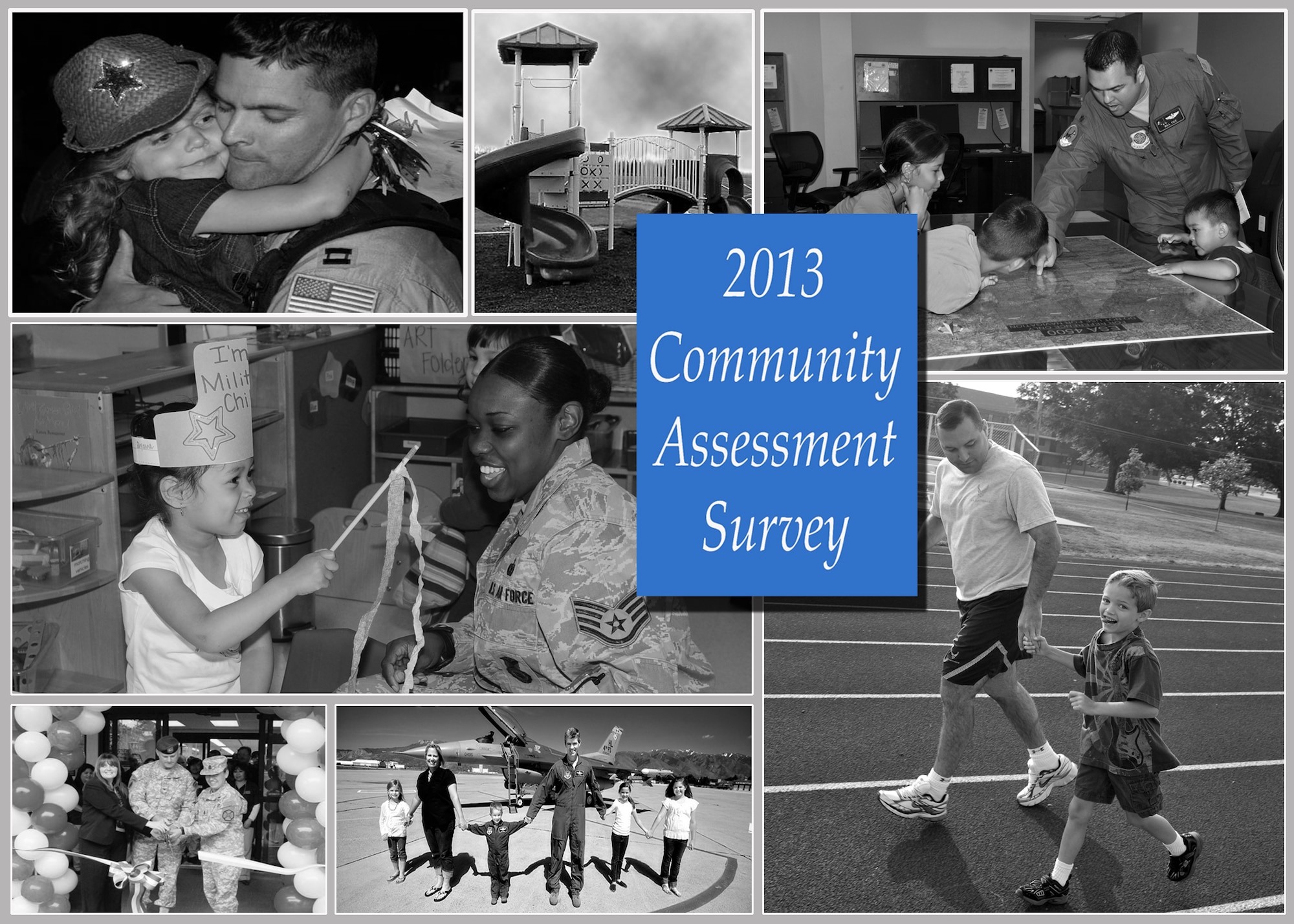 The 2013 Community Assessment Survey will be conducted Air Force wide on April 5, 2013, to improve support outlets, quality of life and retention of Air Force personnel for Total Force Airmen and their families. Full participation and honesty is encouraged from selected respondents, because the results could bring positive impacts. (U.S. Air Force illustration by Senior Airman Eileen Meier/Released)