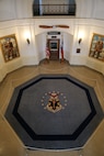 Numerous paintings and historic memorabilia are displayed in the Clark Rotunda of Joint Base San Antonio-Randolph's Taj Mahal. (U.S. Air Force photo by Joshua Rodriguez)
