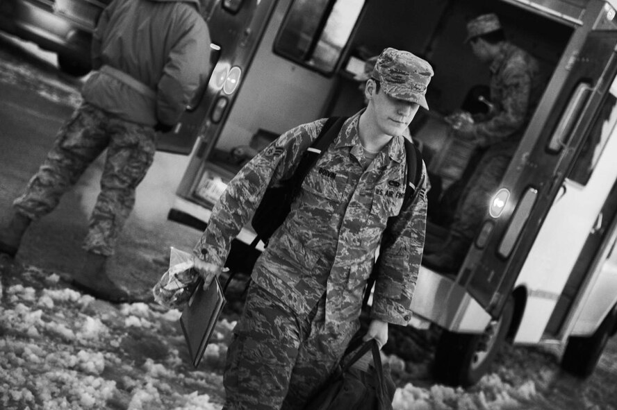MINOT AIR FORCE BASE, N.D. -- More than 200 Airmen assigned to the 5th Bomb Wing, as well as six B-52H Stratofortresses from the 23rd Bomb squadron, deployed to the Asia-Pacific Region March 29. The Teams deployed as part of the ongoing United States Pacific Command’s Continuous Bomber Presence mission. (U.S. Air Force photo/Senior Airman Brittany Y. Auld)