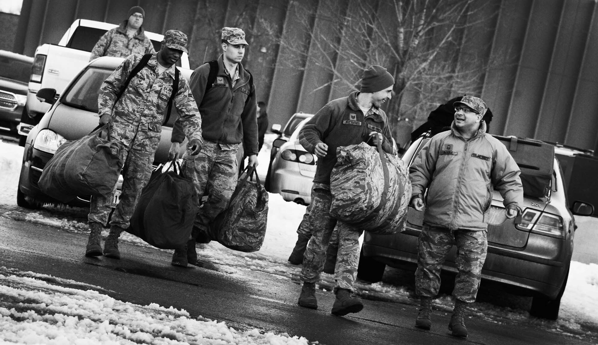MINOT AIR FORCE BASE, N.D. -- More than 200 Airmen assigned to the 5th Bomb Wing, as well as six B-52H Stratofortresses from the 23rd Bomb squadron, deployed to the Asia-Pacific Region March 29. The Teams deployed as part of the ongoing United States Pacific Command’s Continuous Bomber Presence mission. (U.S. Air Force photo/Senior Airman Brittany Y. Auld)