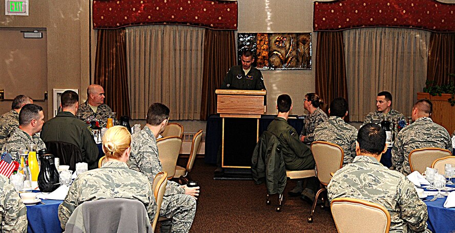 MINOT AIR FORCE BASE, N.D. -- Team Minot held an Air Force Assistance Fund kick-off breakfast recently to kick start the fundraiser. The AFAF will be running from March 25 to May 3. This year the base has a goal of raising $92,541 to support the four different AFAF organizations. Contributions to the AFAF will lend critical support to fellow Airmen and their families - active duty and retired, officers and enlisted. (U.S. Air Force photo/Airman 1st Class Andrew Crawford)