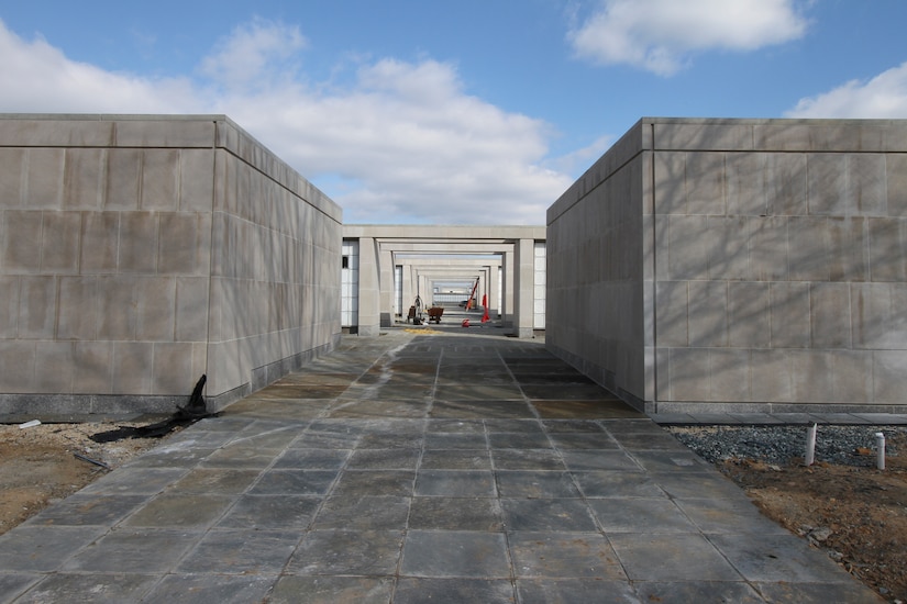 ARLINGTON, Va.  – Construction is nearing completion on the 62,820-square-foot Columbarium Court 9 here. The new $12.9-million-dollar facility will add 20,292 niche spaces and extend the availability of first inurnment to 2024. 