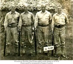 North Dakota National Guard Soldier Woodrow Keeble (second from right), began fighting on Guadalcanal with the 164th Infantry in October 1942, nine years before he did the deeds in Korea that eventually earned him the Medal of Honor.