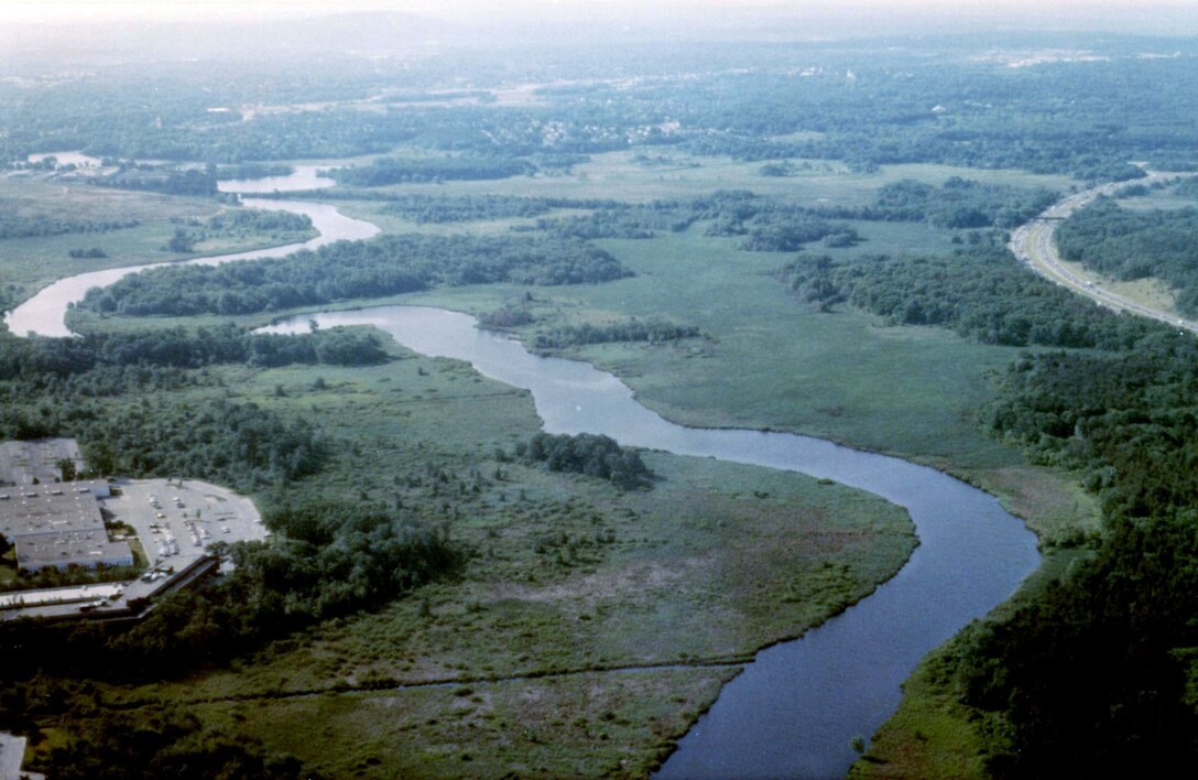 arial view of the Charles River Natural Valley Storage Area in Massachusetts cities.