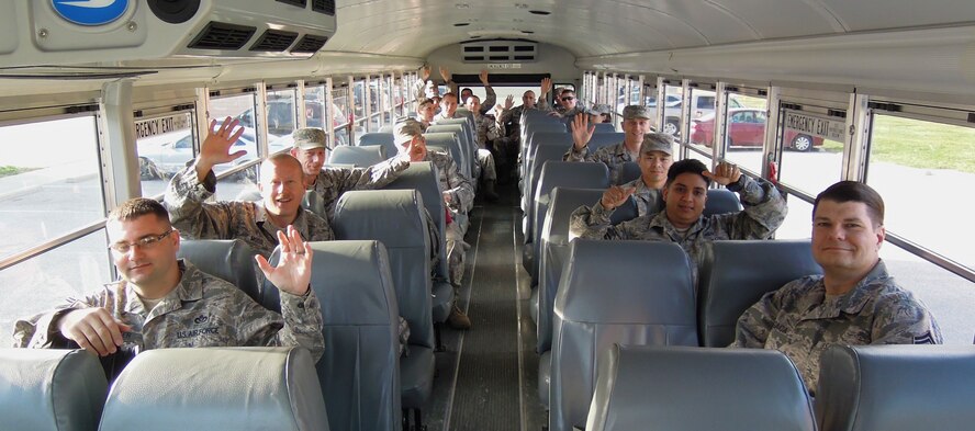932nd Airlift Wing Civil Engineer troops head out to Dobbins Air Force Base and then on to Silver Flag for job specific training.  They are part of the Illiniois unit located at Scott Air Force Base.  (U.S. Air Force photo/ Tech. Sgt. Christopher Parr)