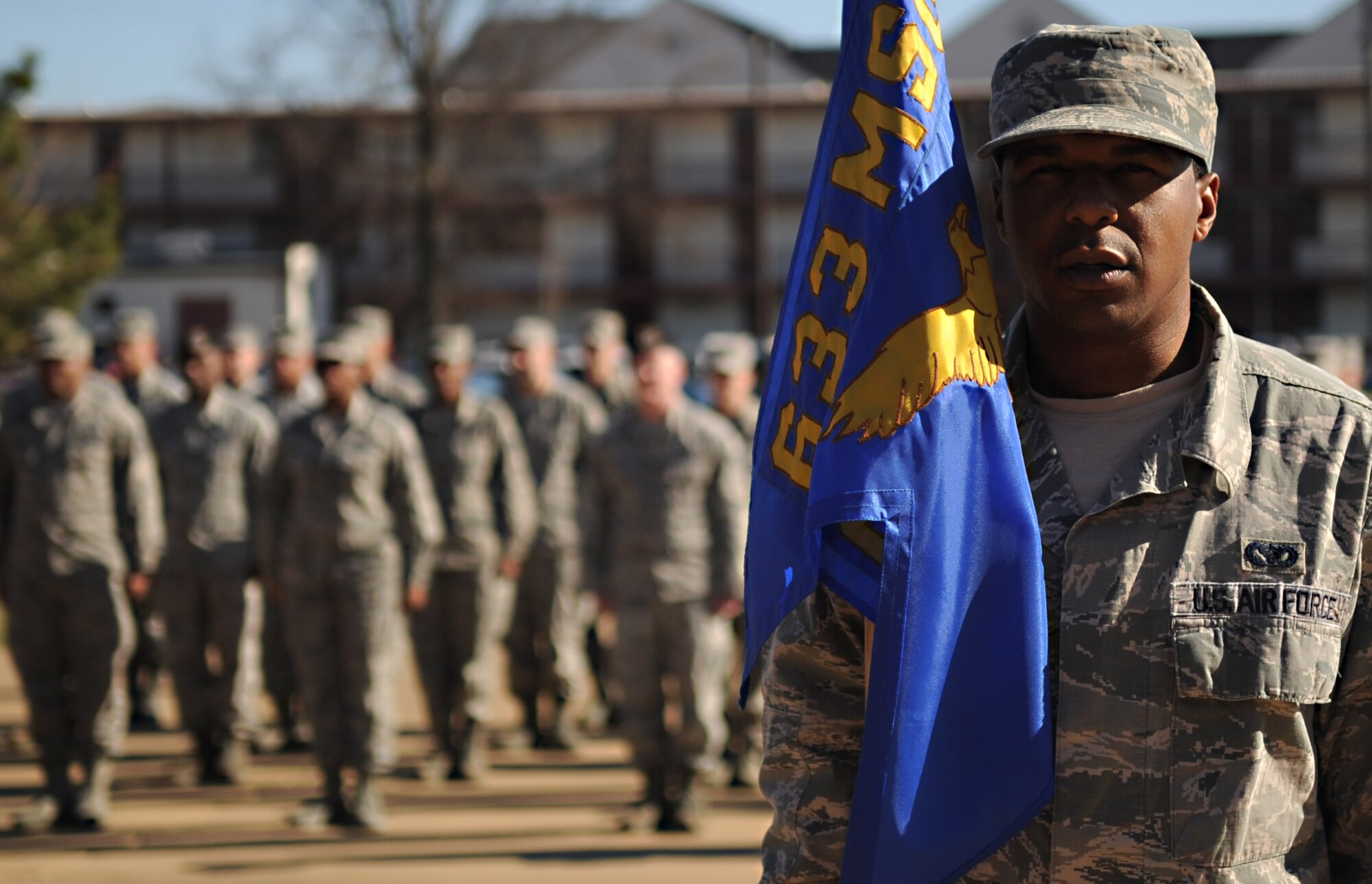 Airmen from the Joint Base Langley-Eustis Airman Leadership School in Virginia graduated March 28, 2013. Since graduating, the Airmen are now trained to supervise other Airmen. The Airmen, from different career fields, attend the six week course to learn supervisory skills and it is a prerequisite for becoming a staff sergeant. (U.S. Air Force photo/Staff Sgt. Jared Denton) 