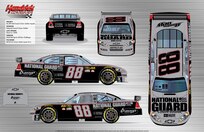 The No. 88 National Guard car, rendered here, will have a special "3 Doors Down" "Citizen Soldier" paint scheme when Dale Earnhardt Jr. and his team compete at NASCAR's Sprint Cup All Star Race May 17 in Charlotte, N.C.