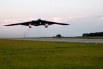 Col. Gregory Champagne and Maj. David Thompson take off on a B-2 Spirit mission June 18 at Whiteman Air Force Base, Mo. It was the first sortie flown and launched by Air National Guard members. Colonel Champagne is the 131st Fighter Wing vice commander and Major Thompson is assigned to the 131st FW.