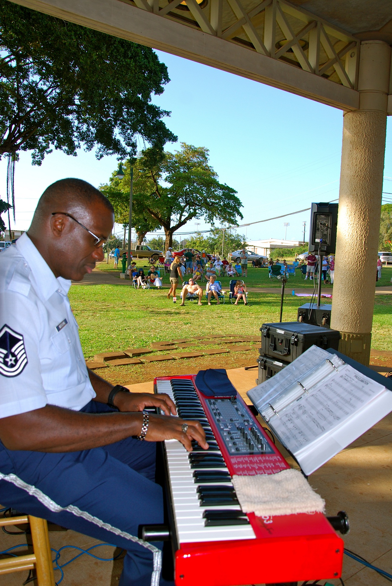 7 April 2013: MSgt McEachin on the keyboard. 