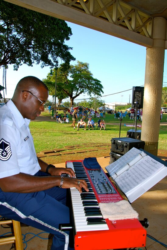 7 April 2013: MSgt McEachin on the keyboard. 