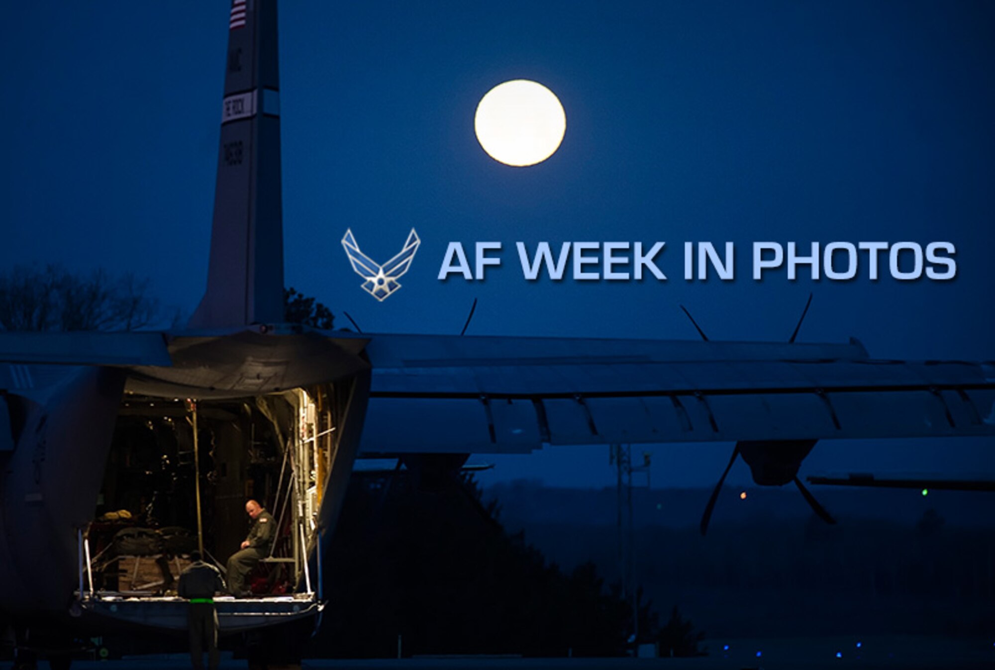 Beneath the light of a full moon, Airmen from the 19th Airlift Wing prepare a C-130J Hercules for a flight March 27, 2013, at Little Rock Air Force Base, Ark. The 19th Wing's responsibilities range from supplying humanitarian airlift relief to victims of disasters, to airdropping supplies and troops into the heart of contingency operations in hostile areas. (U.S. Air Force photo/Staff Sgt. Russ Scalf)