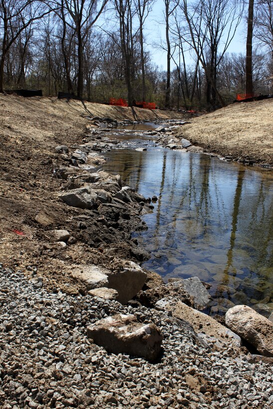 The U.S. Army Corps of Engineers Philadelphia District and the Philadelphia Water Department are working to daylight Indian Creek, a tributary along the Cobbs Creek watershed. The project is designed to reduce combined sewage overflow and improve habitat. 