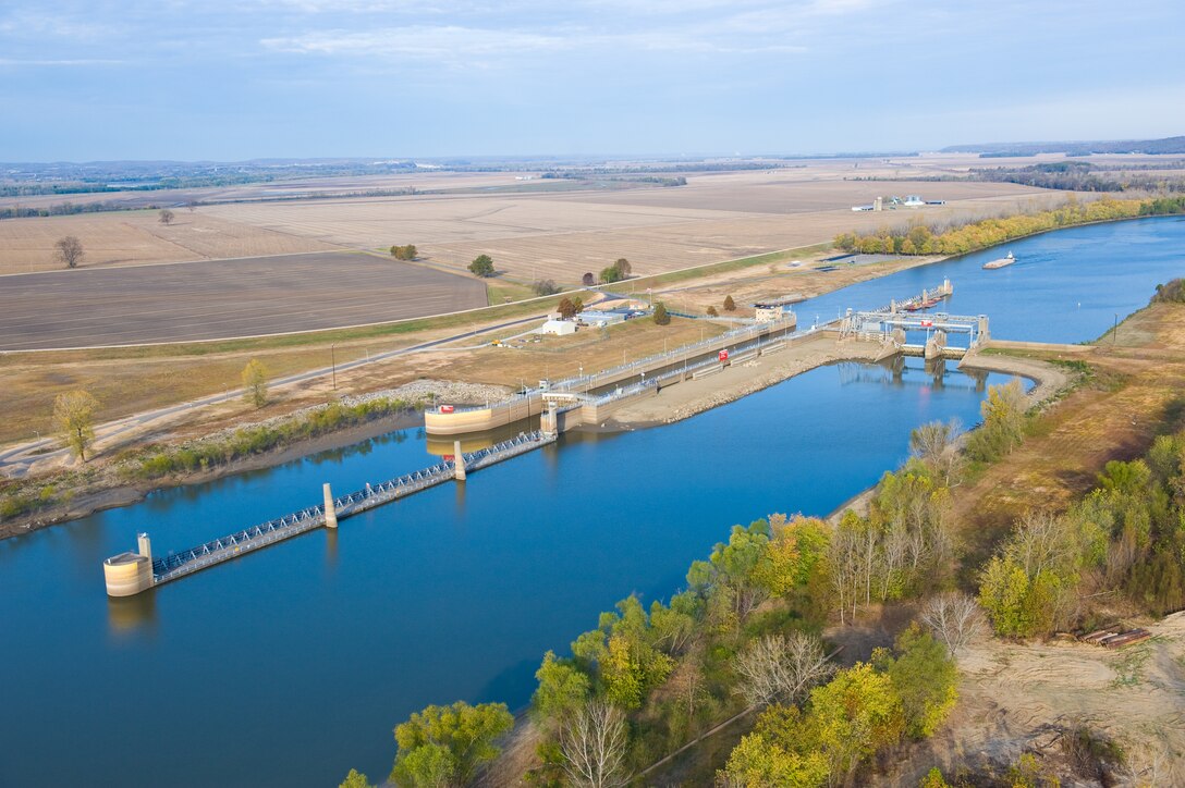 Aerial of Kaskaskia Lock and Dam 